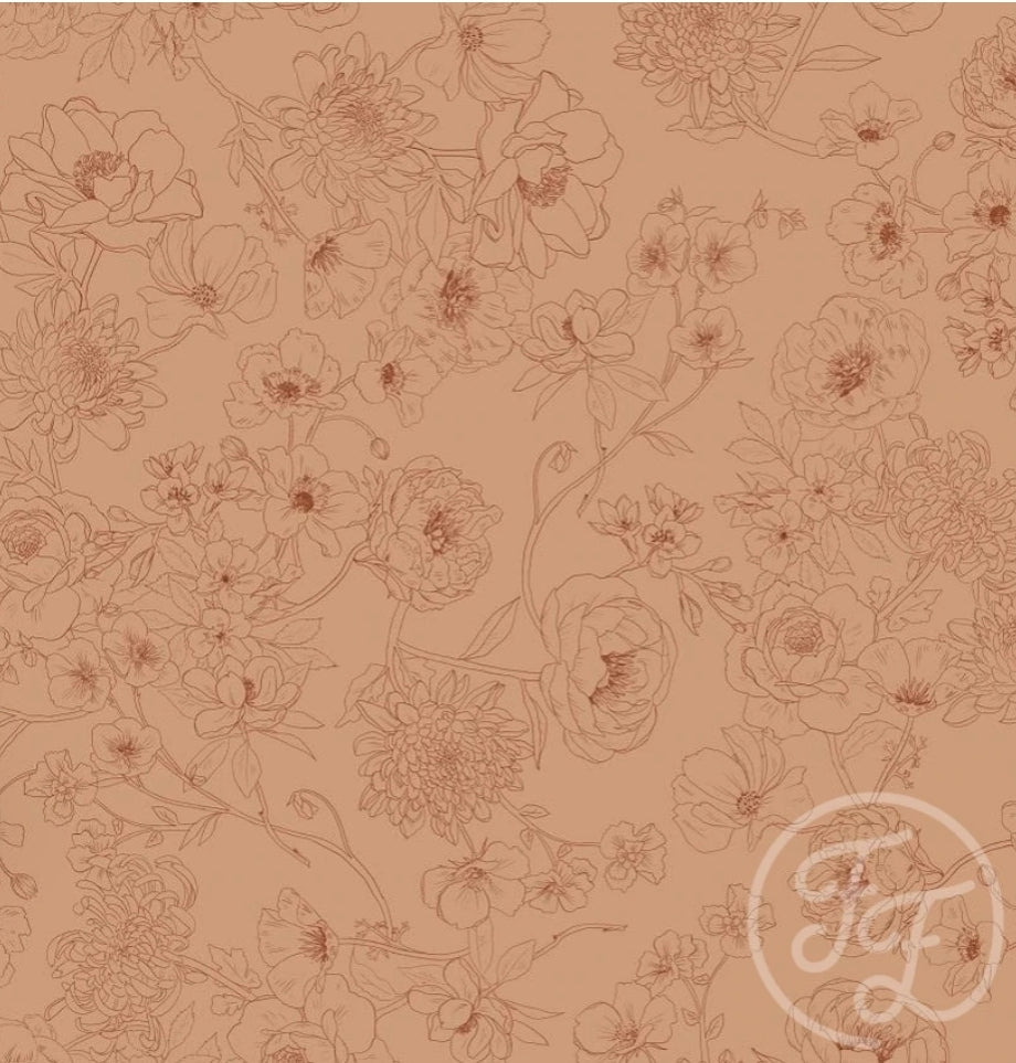 Muts - Bloemenprint - Bloemen lijntekening