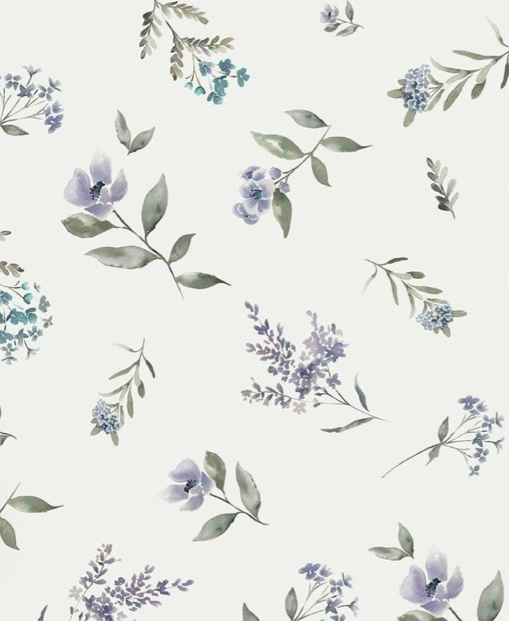 Jurkje korte mouw - Bloemenprint - Bloementakjes paars