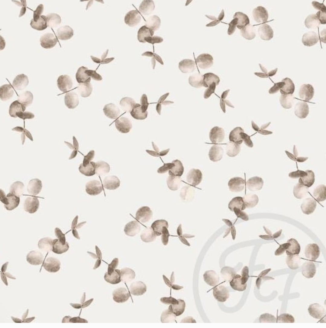 Muts - Bloemenprint - Eucalyptus bruin