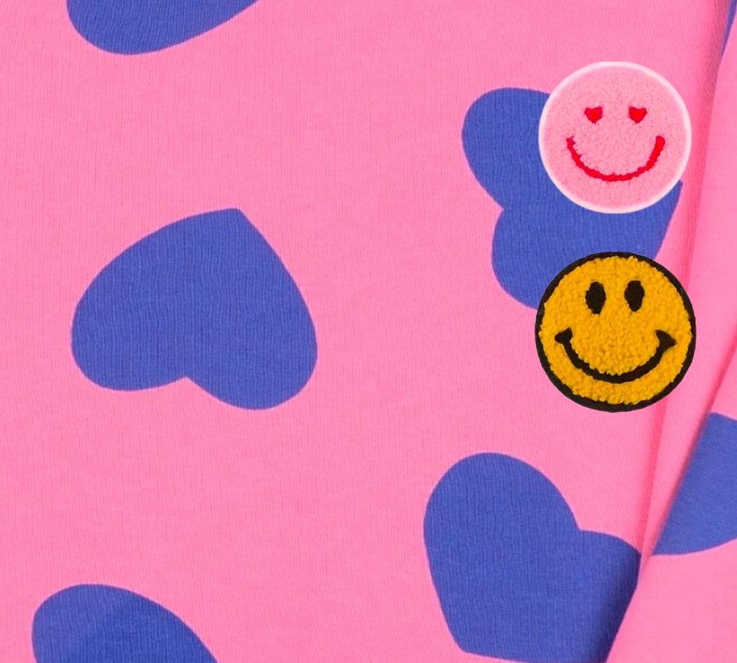 Trui - Print - Hart roze blauw