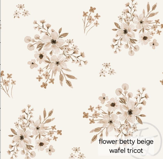 Muts - Bloemenprint - Bloem betty beige