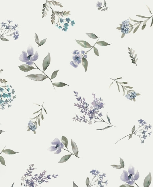 Jurkje korte mouw - Bloemenprint - Bloementakjes paars
