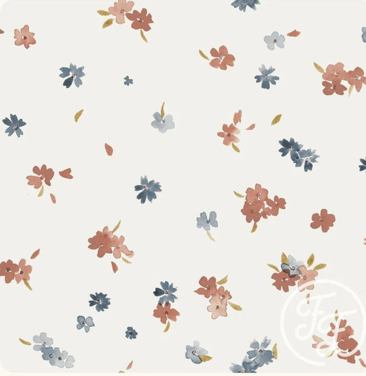 Jurkje korte mouw - Bloemenprint - Bloemetjes blauw/rood