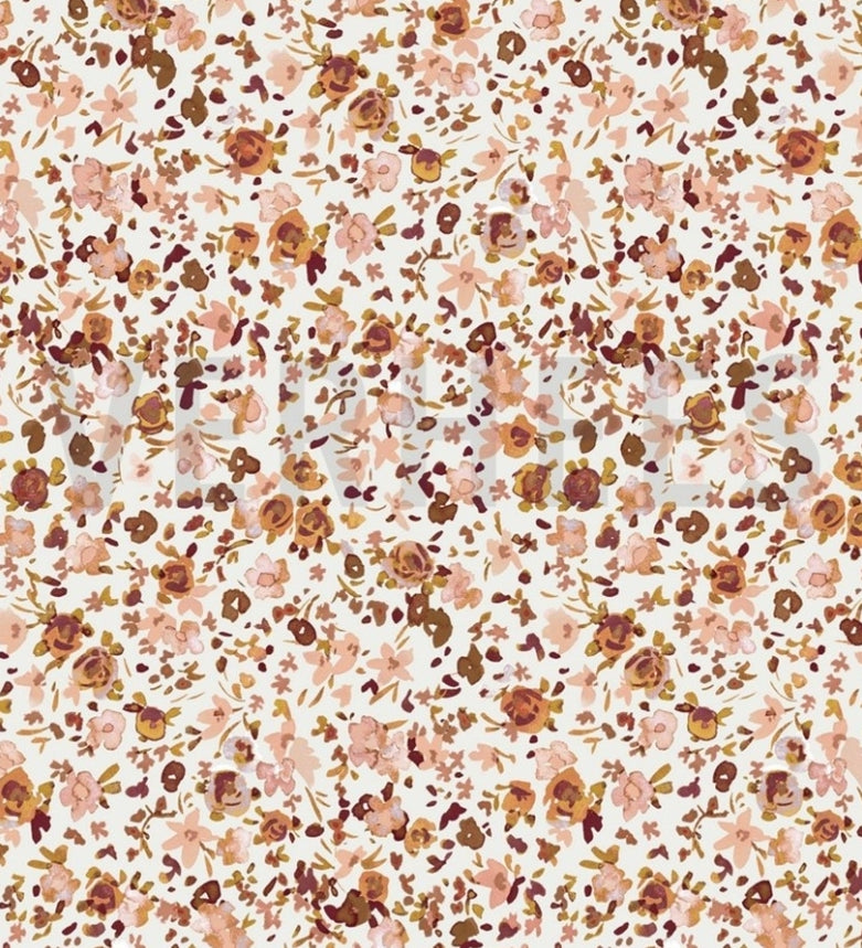 Jurkje korte mouw - Bloemenprint - Bloemetjes wit onderlegd