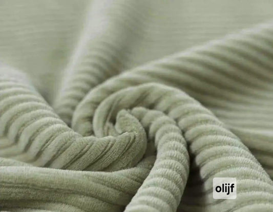 Flared - Brede rib - Olijf