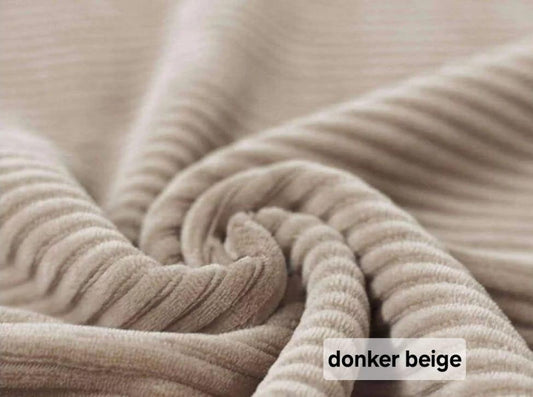 Flared - Brede rib - Donker beige