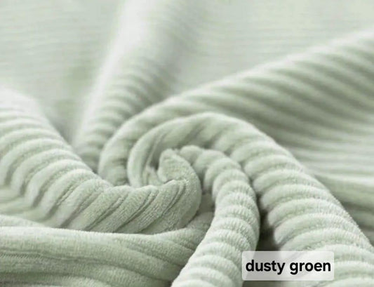 Flared - Brede rib - Dusty groen