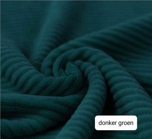 Oversized sweater - Brede rib - Donker groen