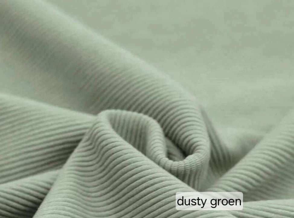 Overslagshirt - Smalle rib - Dusty groen