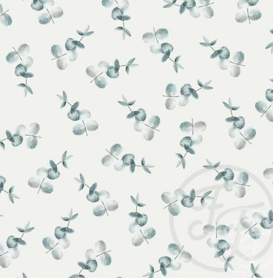 Short - Standaard - Bloemenprint - Eucalyptus mint