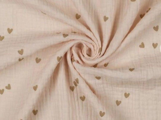 Bloomer Paperbag - Mousseline - Hartjes roze beige