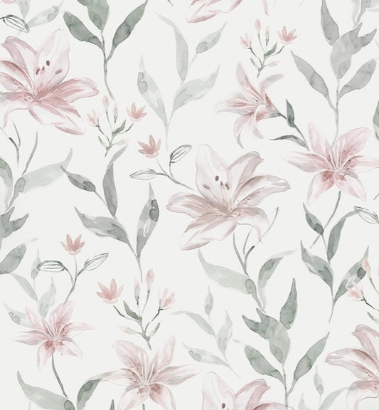Jurkje korte mouw - Bloemenprint - Lelie pastel