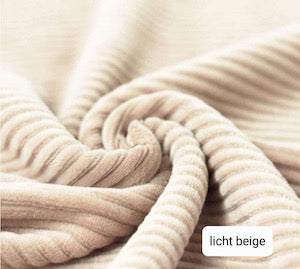 Oversized sweater - Brede rib - Licht beige