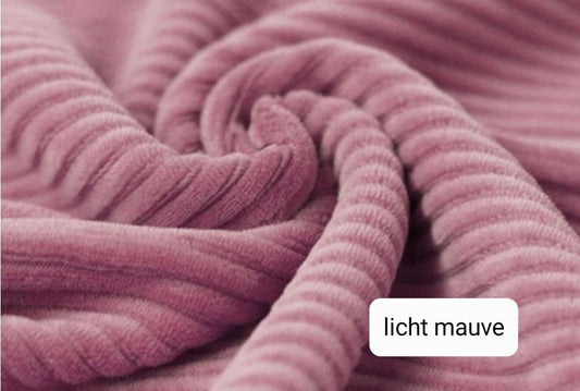 Oversized sweater - Brede rib - Licht mauve