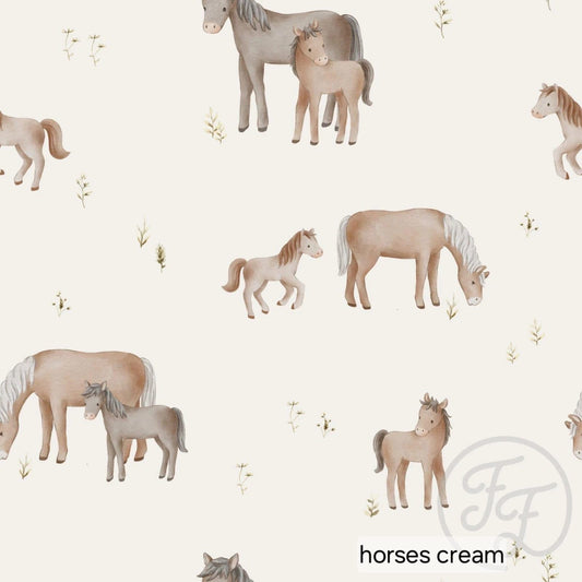 Short - Ruffle - Print - Paard creme