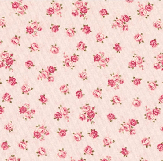 Jurkje korte mouw - Bloemenprint - Roze roosjes