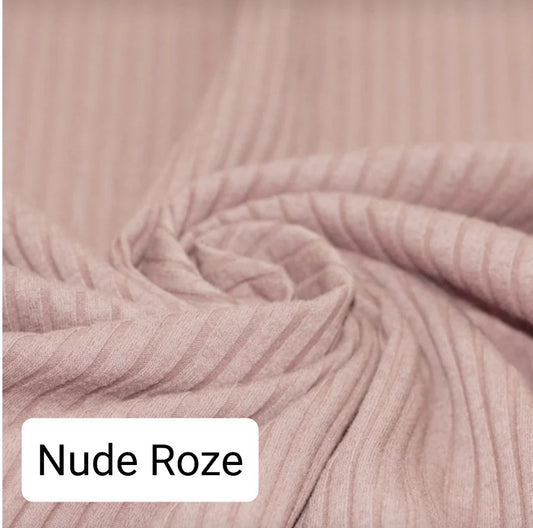 Flared - Brede rib - Nude roze