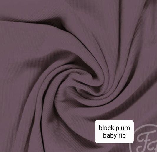 Flared - Smalle rib - Black plum baby rib