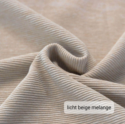 Jurkje korte mouw - Smalle rib - Licht beige melange