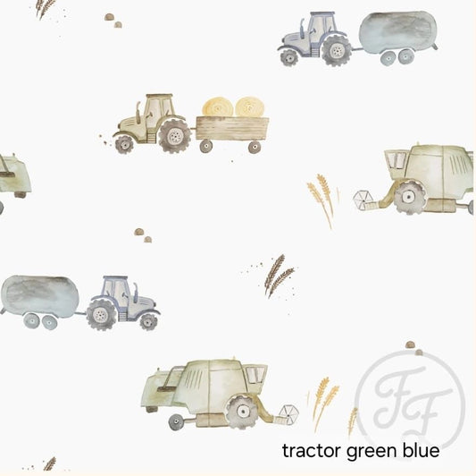 Short - Ruffle - Print - Tractor groen blauw