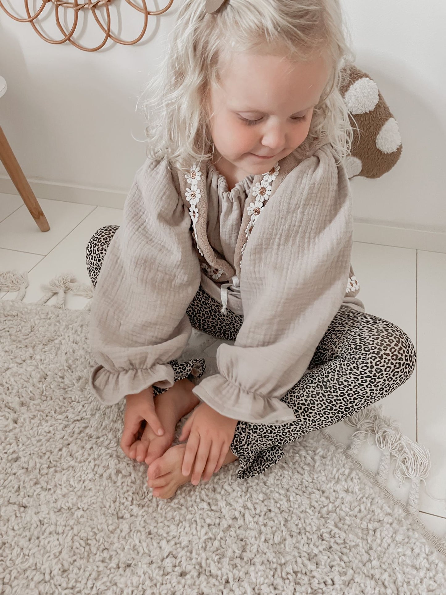 Tuniekje - Ruffle - Mousseline - Beige