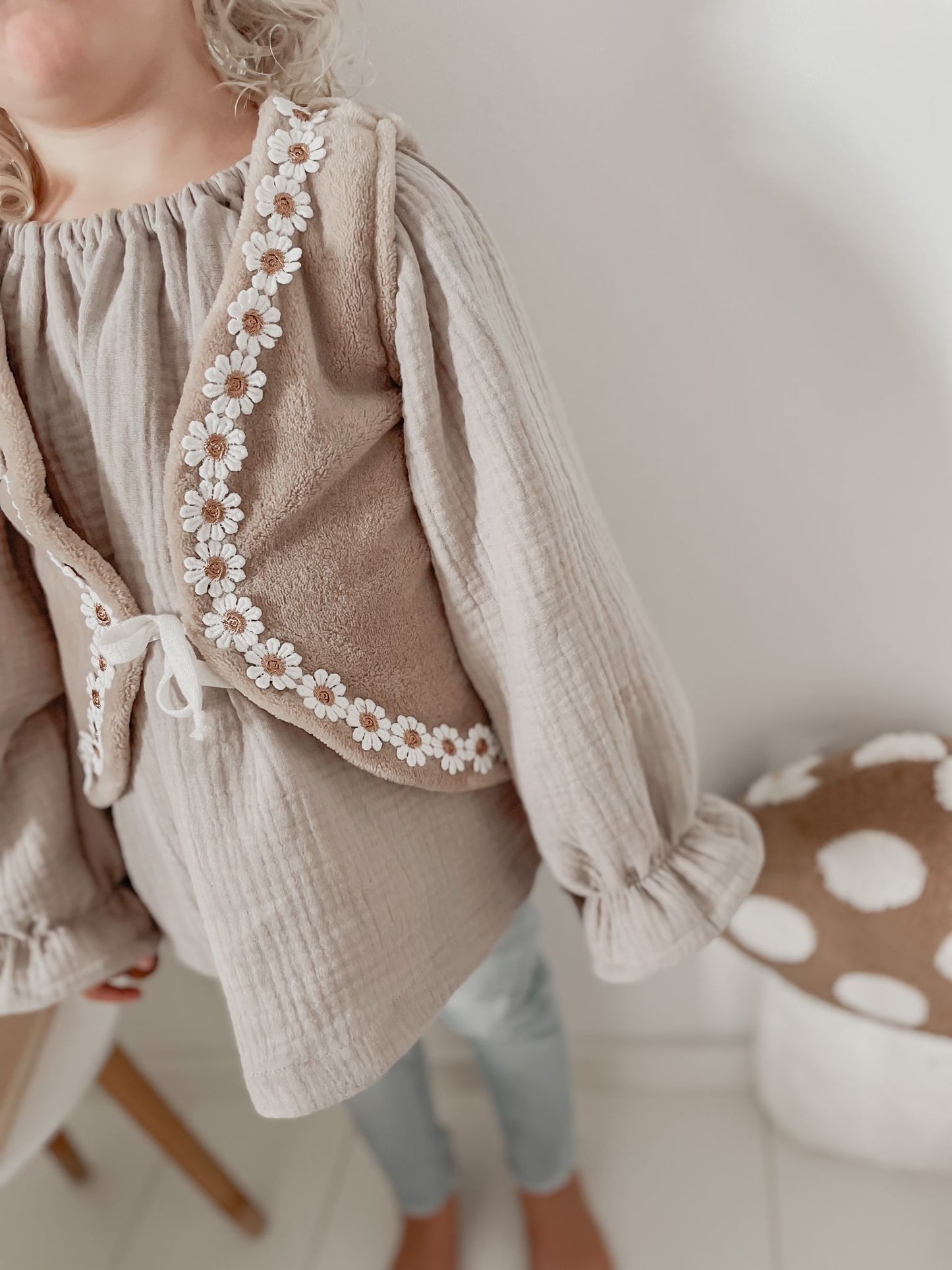 Tuniekje - Ruffle - Mousseline - Beige
