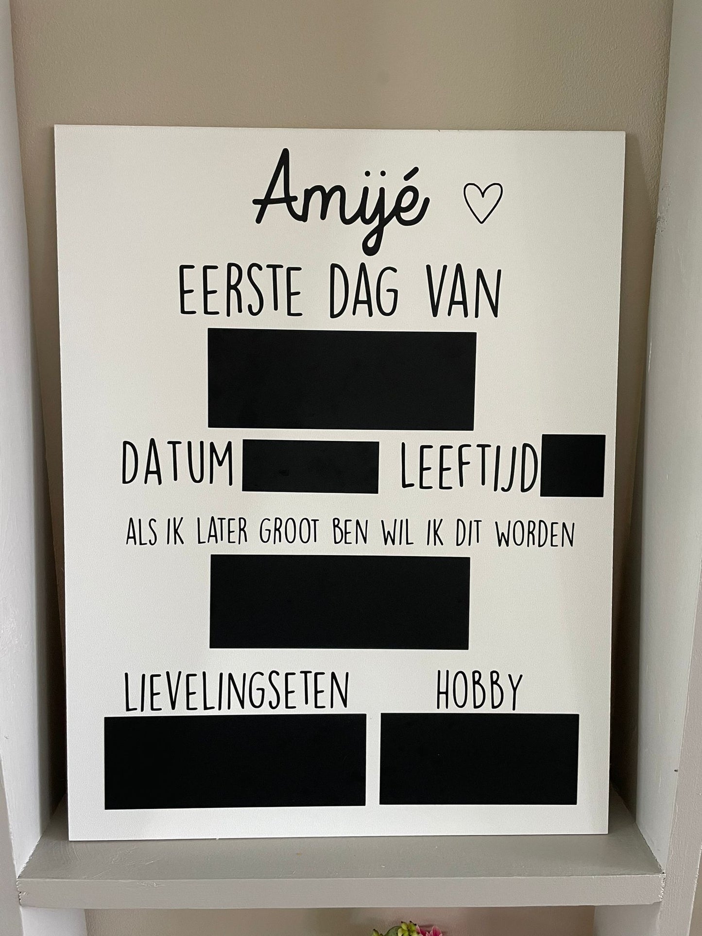 Invulbord - School met naam