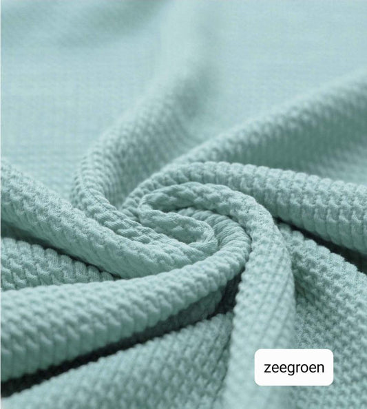 Short - Ruffle - Wafelstructuur - Zeegroen