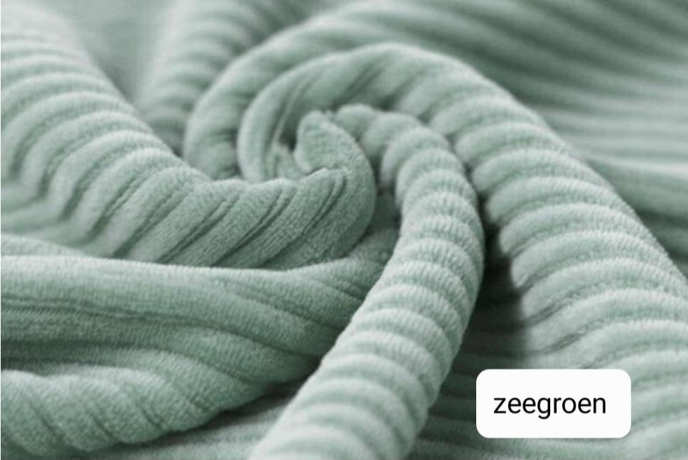 Oversized sweater - Brede rib - Zeegroen