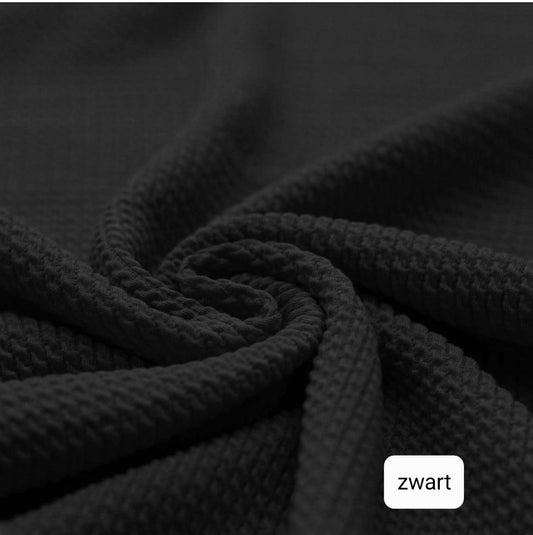 Short - Ruffle - Wafelstructuur - Zwart