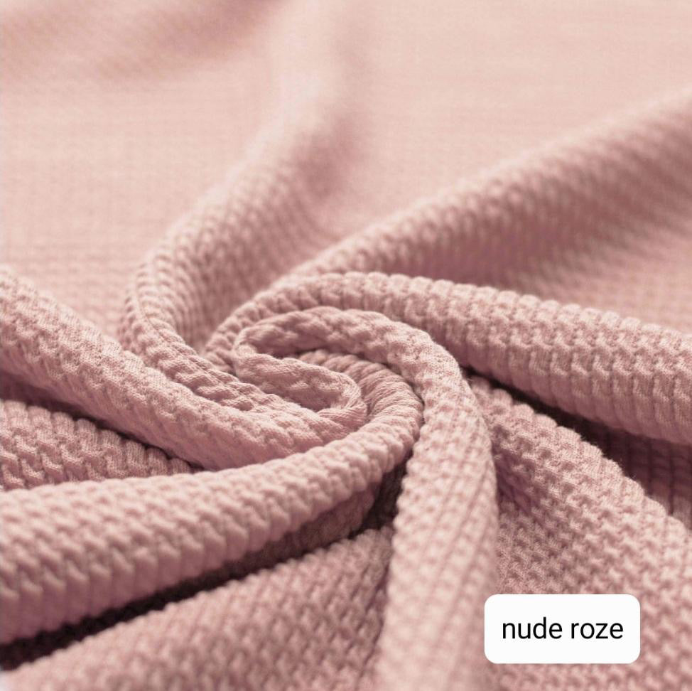 Jurkje korte mouw - Wafelstructuur - Nude roze