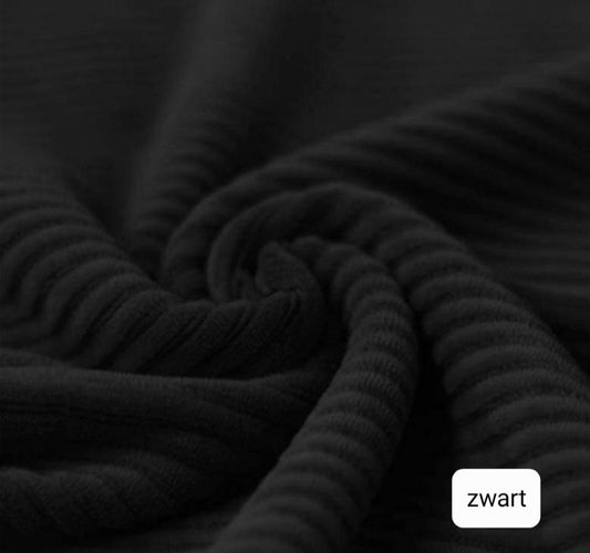 Rokje - Brede rib - Zwart
