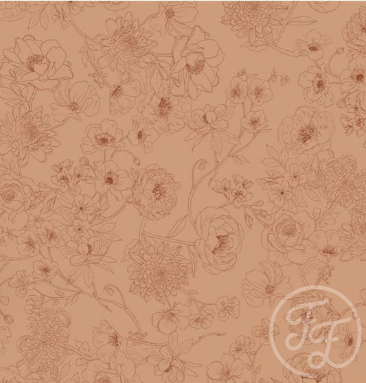 A-lijn jurkje - Bloemenprint - Bloemen lijntekening
