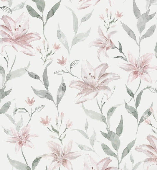 A-lijn jurkje - Bloemenprint - Lelie pastel